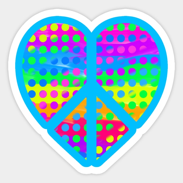 Pop Art Peace and Love Sticker by AlondraHanley